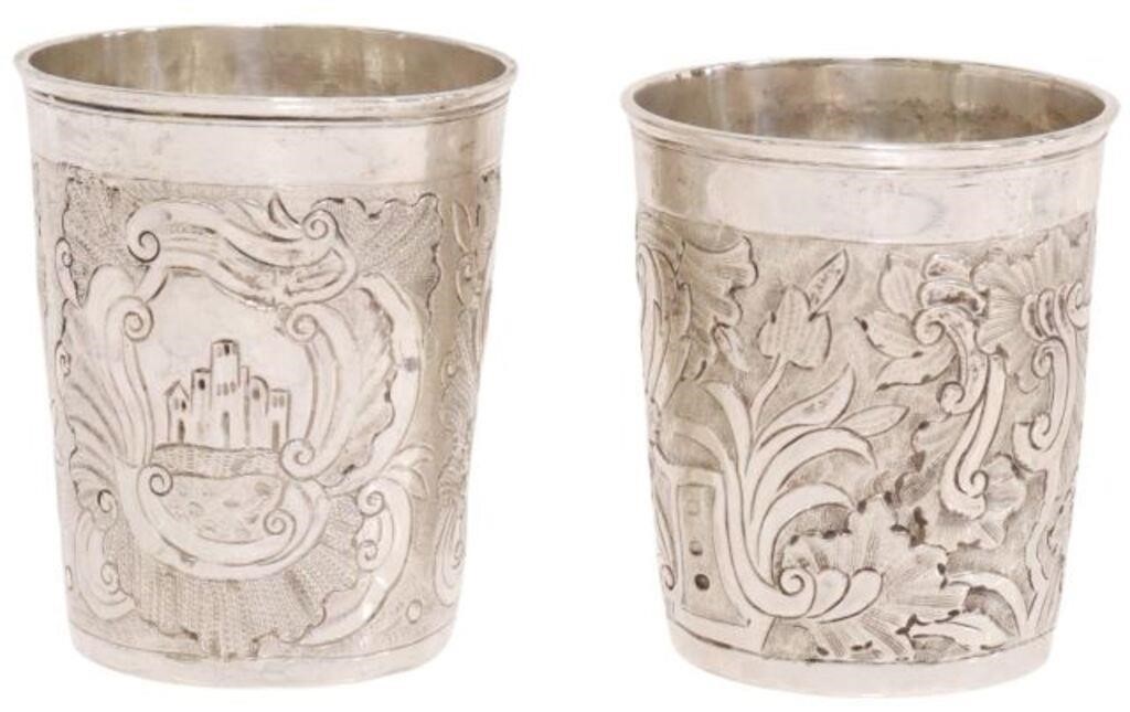 Appraisal: lot of Russian silver content unknown beakers th c with