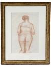 Appraisal: CONTE CRAYON DRAWING - Nude du Dos by Aristide Maillol