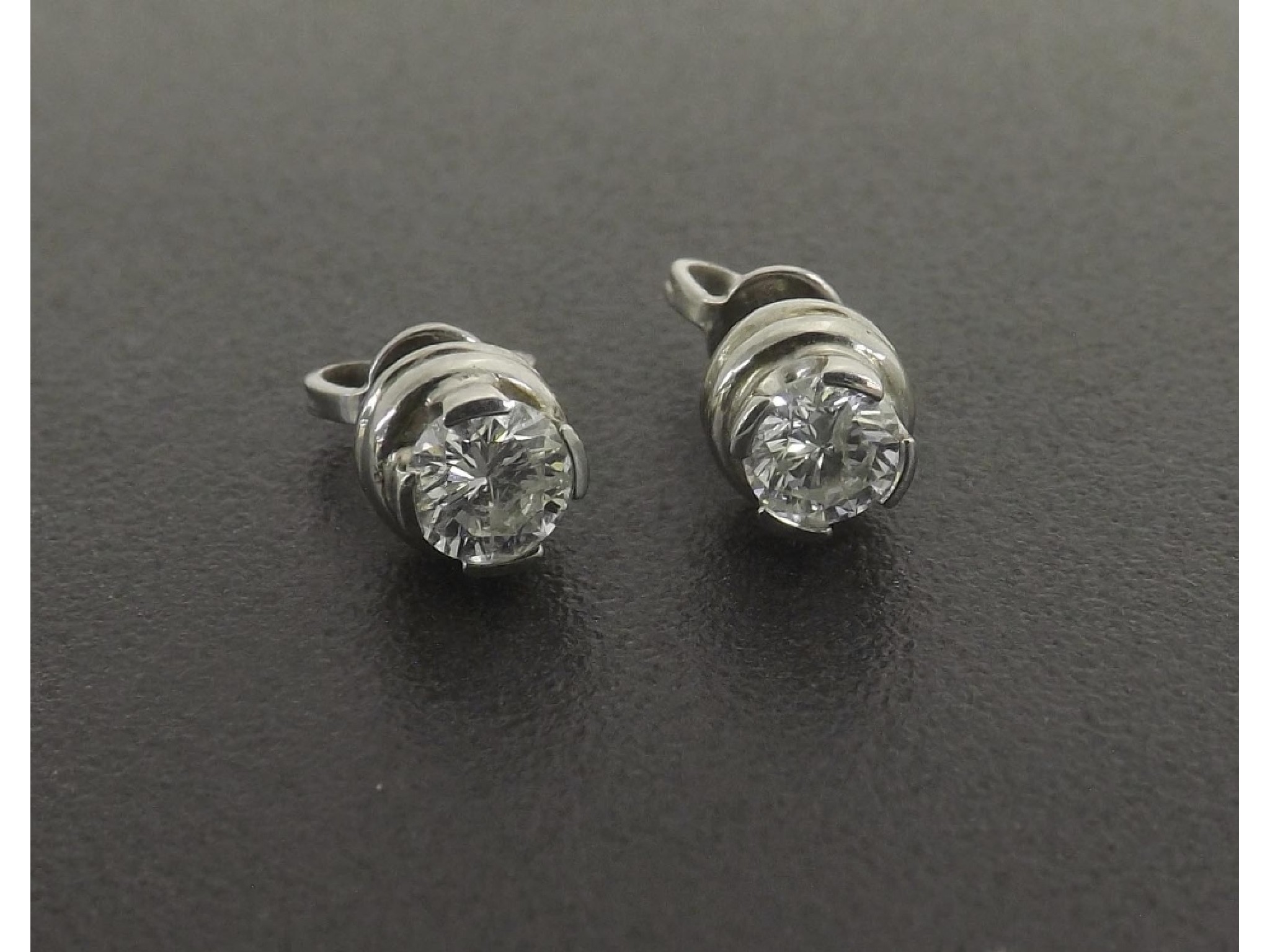 Appraisal: - -a Pair of ct white gold round brilliant-cut diamond