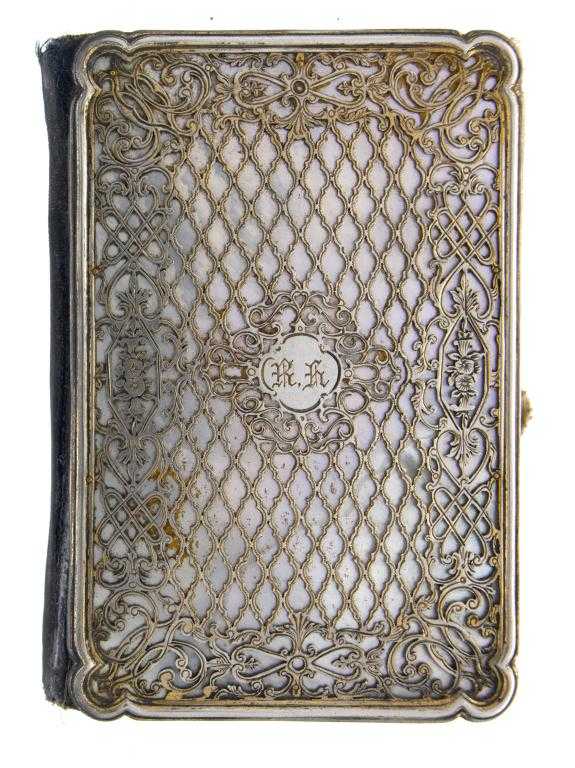 Appraisal: A FRENCH SILVER GILT AND MOTHER OF PEARL AIDE MEMOIRE