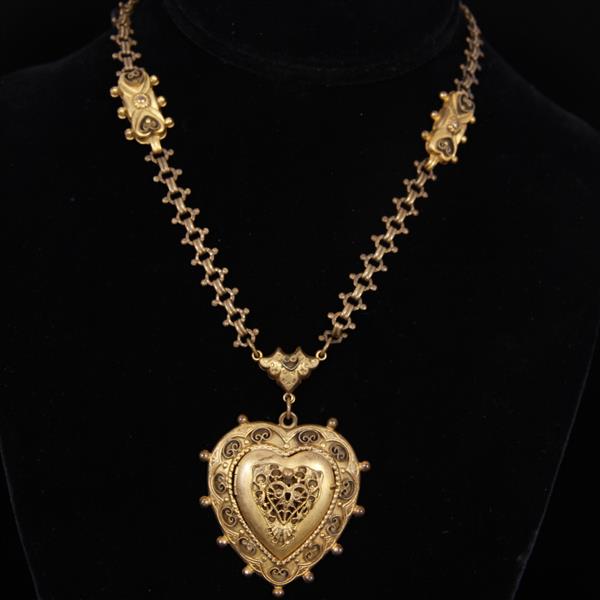 Appraisal: Victorian Gold Filled Heart Locket Necklace