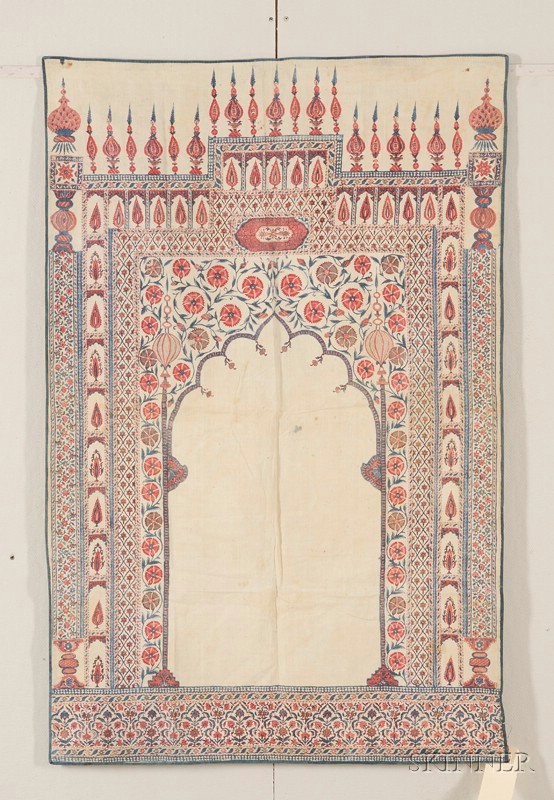 Appraisal: Palimpore Printed Cotton Textile India th th century small stains