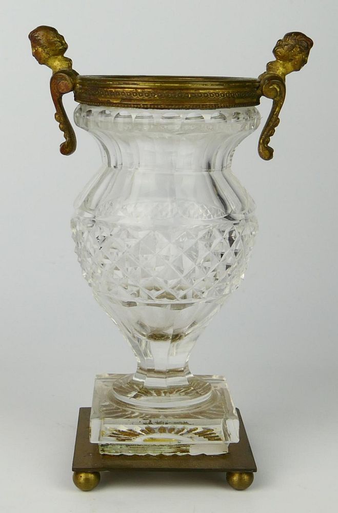 Appraisal: ANTIQUE CUT GLASS ORMOLU MINITURE VASE ANTIQUE CUT GLASS ORMOLU