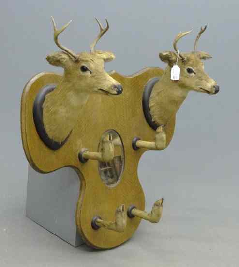 Appraisal: Vintage deer head mirror '' x ''