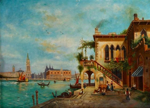 Appraisal: ITALIAN SCHOOL - View of Venice circa oil on board