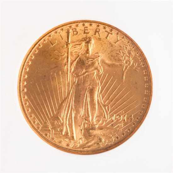 Appraisal: United States St Gaudens gold double eagle S MS- in