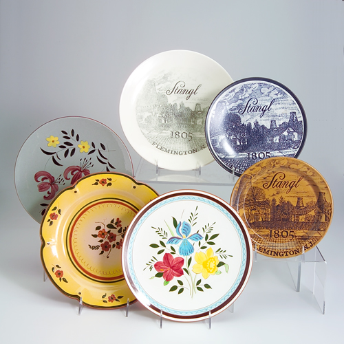 Appraisal: Six STANGL plates three advertising with logo and three sample