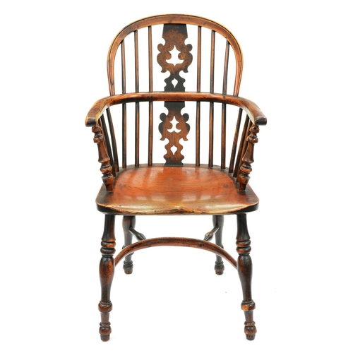 Appraisal: A Victorian yew wood and burr yew wood Windsor chair