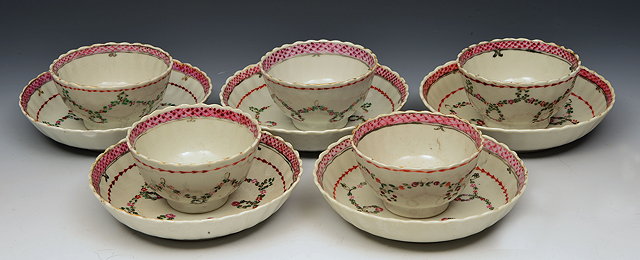 Appraisal: A SET OF FIVE TH CENTURY CHINESE PORCELAIN TEA BOWLS