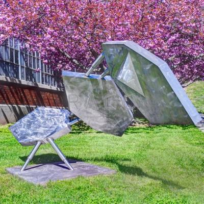 Appraisal: DAVID C SAVAGE - Large stainless steel outdoor sculpture Princeton