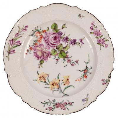 Appraisal: A Chelsea plate circa in the wrought pattern painted flower