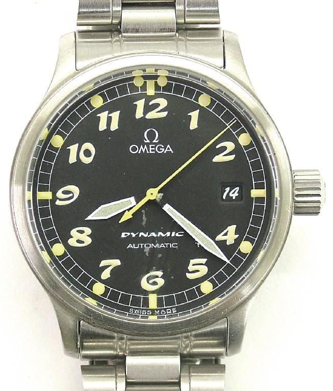 Appraisal: Omega Dynamic automatic stainless steel gentleman's wristwatch the black dial