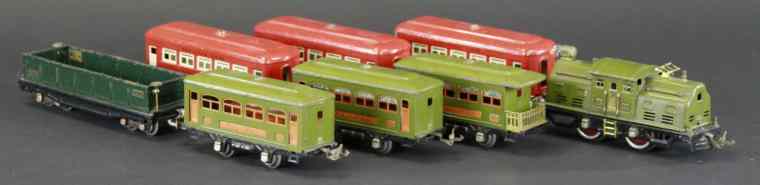 Appraisal: LIONEL 'O' GAUGE TRAIN LOT Includes - - green Locomotive