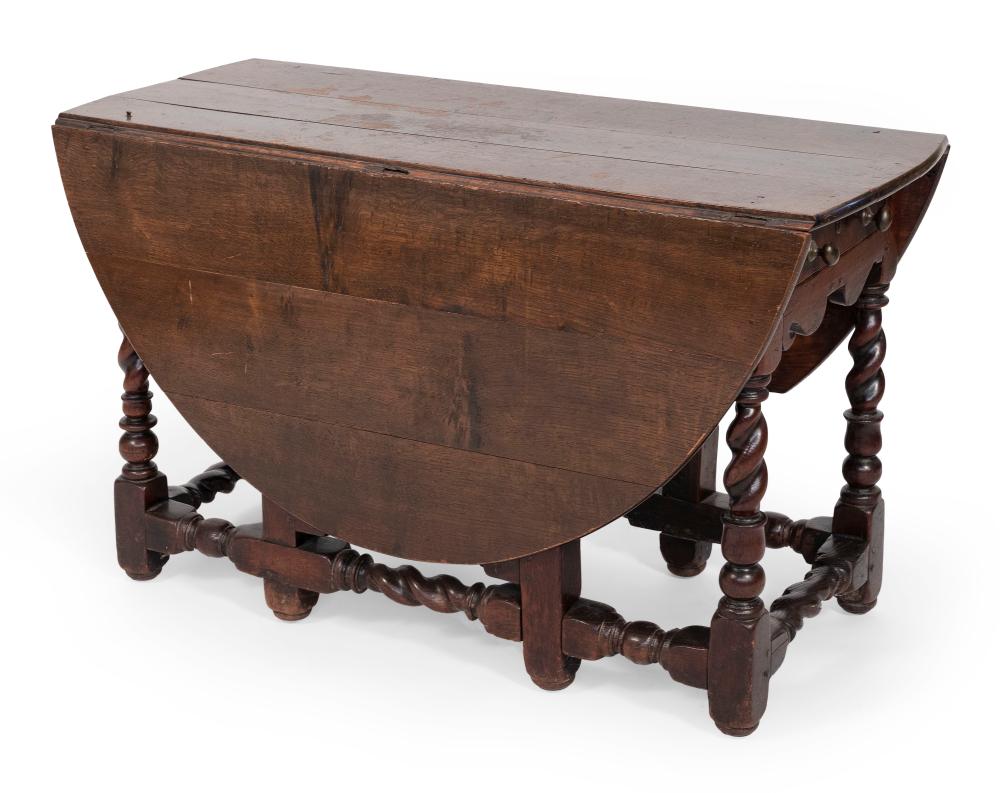 Appraisal: GATE-LEG DROP-LEAF TABLE ENGLAND EARLY TH CENTURY HEIGHT LENGTH WIDTH