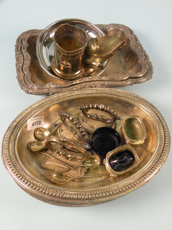 Appraisal: A silver plated entree dish and cover cast in rococo