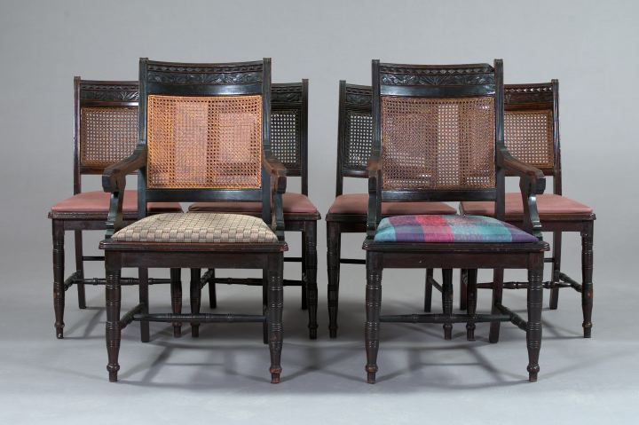 Appraisal: Suite of Six American Eastlake Victorian Walnut Dining Chairs fourth