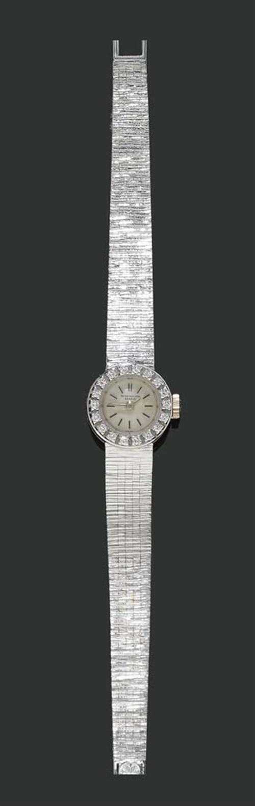 Appraisal: BRILLIANT-CUT DIAMOND LADY'S WRISTWATCH PATEK PHILIPPE s White gold Small