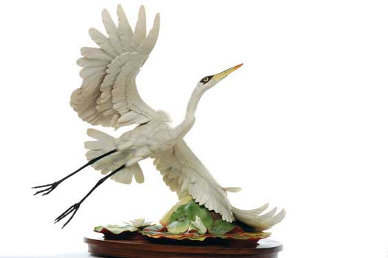 Appraisal: BOEHM PORCELAIN GREAT WHITE EGRET Large contemporary American porcelain by