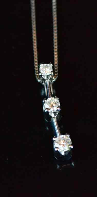 Appraisal: Signed K Naj -Diamond Journey NecklaceConsisting of suspended diamonds set