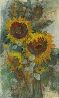 Appraisal: Alan Chiara watercolor Alan Chiara American - - ''Sunflowers''- watercolor