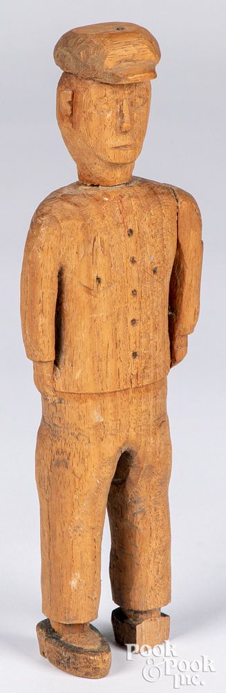 Appraisal: Carved figure of a gentleman late th c Carved figure