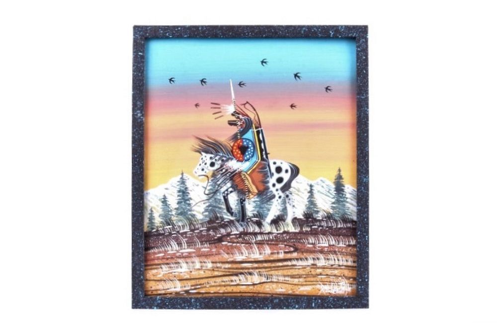 Appraisal: Original Dau-Law-Taine Kiowa Painting For your consideration is this original