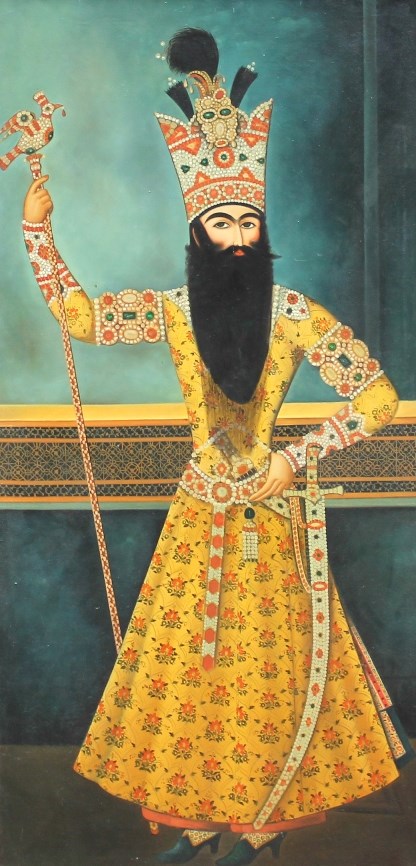 Appraisal: After Mihr' Ali th century Portrait of Fath Ali Shah