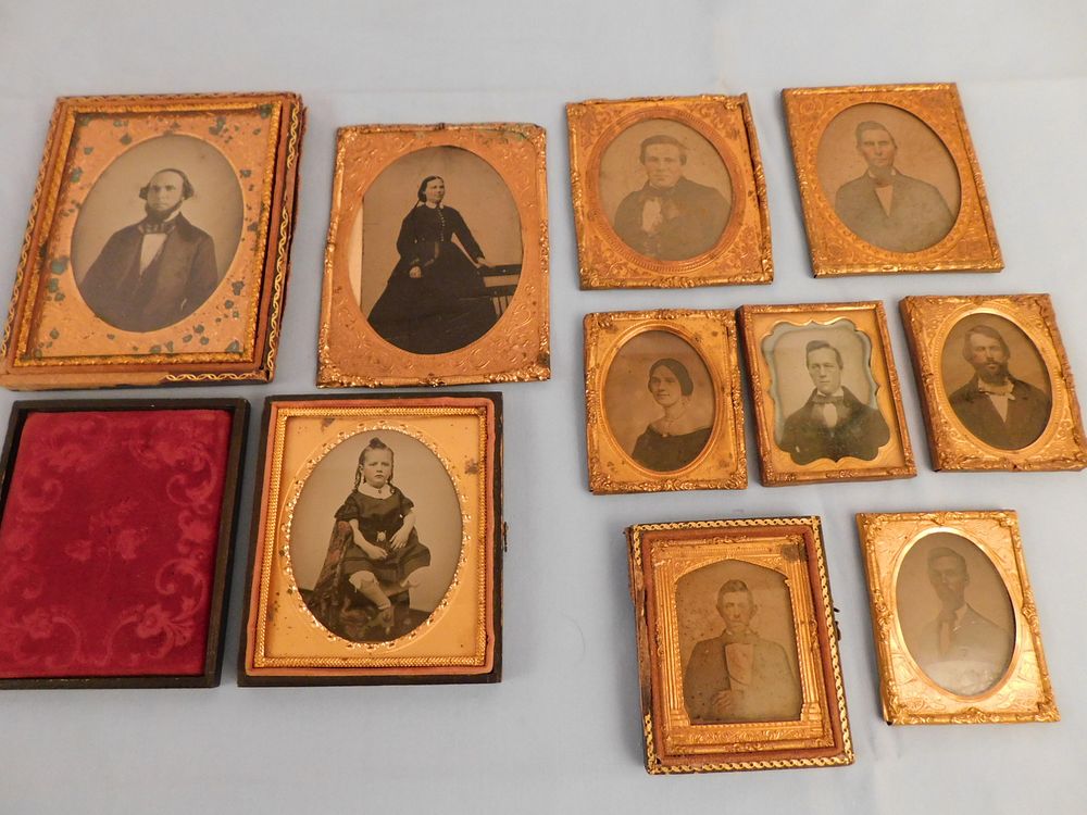 Appraisal: LOT AMBROTYPE PORTRAITS Group of assorted ambrotype portraits most uncased