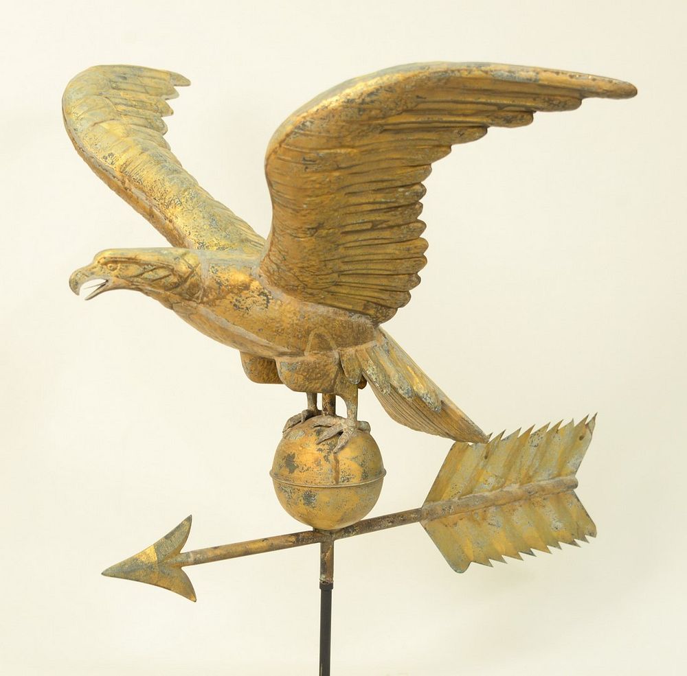 Appraisal: Eagle Full Body Copper Weathervane with spread wings set on