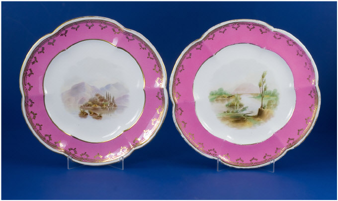 Appraisal: Pair of th Century European Cabinet Plates inches in diameter