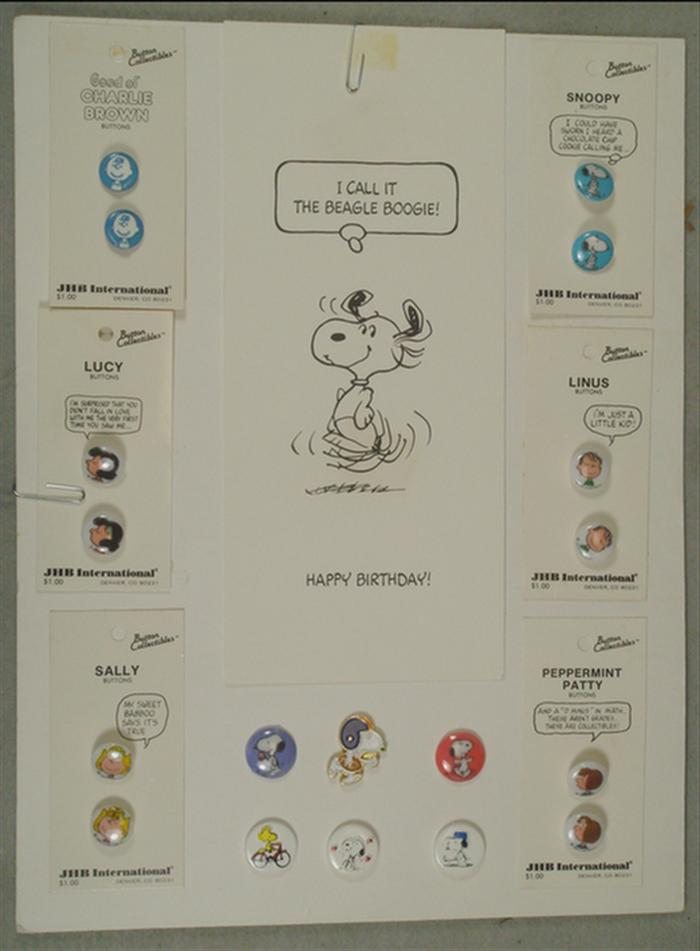 Appraisal: Printed Snoopy birthday card with character Button Collectibles NOS Estimate