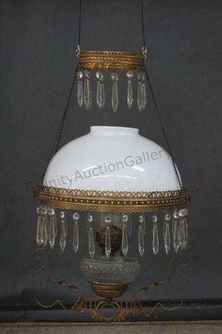 Appraisal: ca 's Hanging Oil Lamp Chandelier - Antique Patent Date