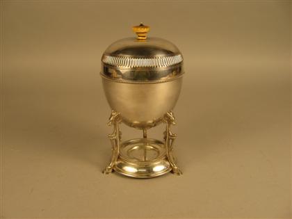 Appraisal: Walker Hall Sheffield silver plated egg coddler Of ovoid form