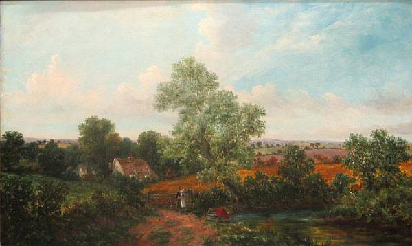 Appraisal: Attributed to William Meadows British - A country landscape with