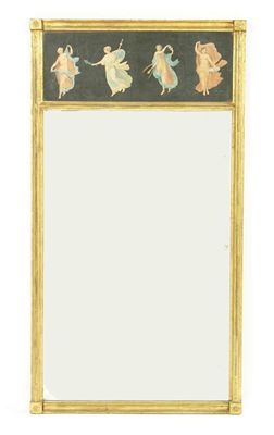 Appraisal: An early th century giltwood pier mirror the frieze with