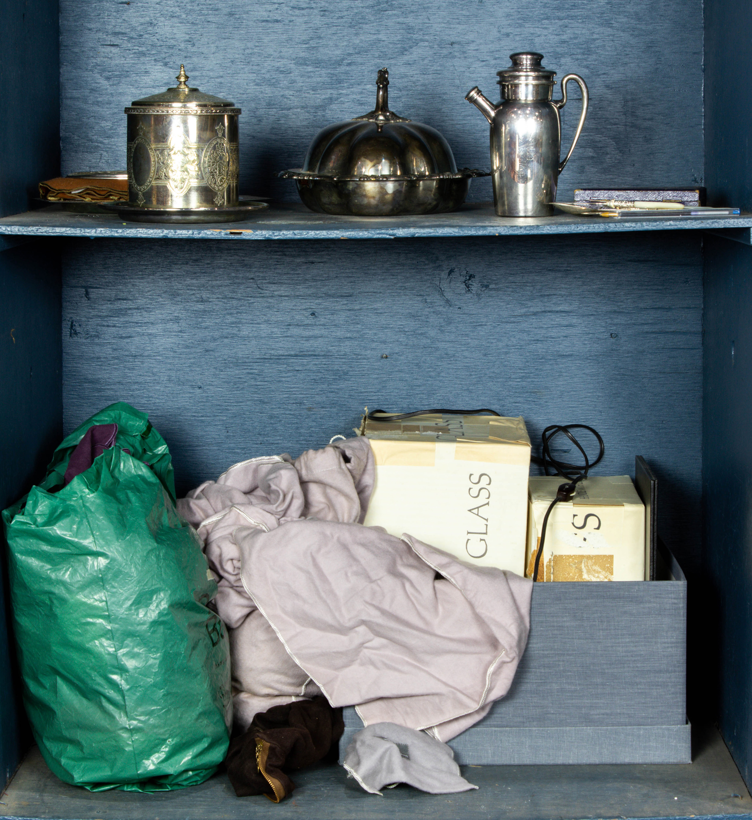 Appraisal: TWO BINS OF PLATED HOLLOW ITEMS Two bins of plated