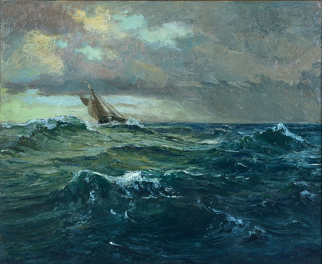 Appraisal: ENGEL Fritz Franz German - Sailing Freighter on The Atlantic