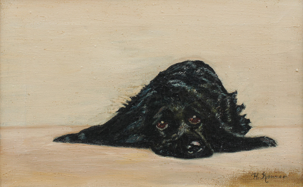 Appraisal: PAINTING OF SPANIEL SIGNED H RONNER Oil Canvas '' x