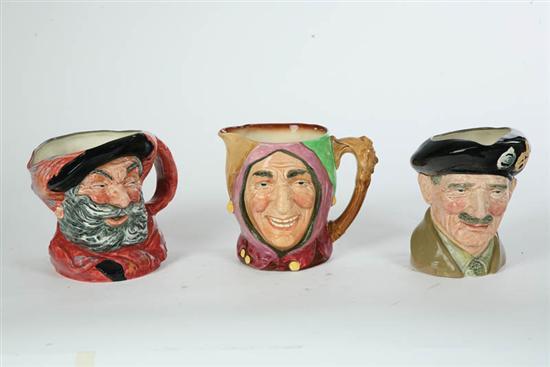 Appraisal: THREE ROYAL DOULTON CHARACTER JUGS Falstaff Touchstone with A mark