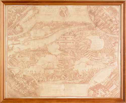 Appraisal: Copper engraved handkerchief of the Battle of New Orleans with