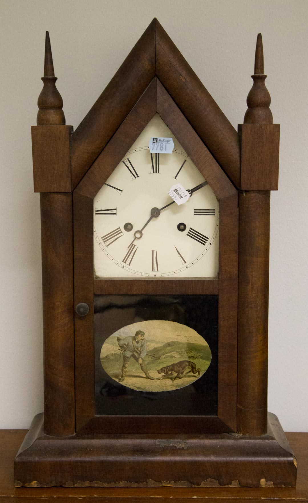 Appraisal: Empire style mahogany steeple clock