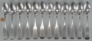 Appraisal: Bell Coin Silver Spoons Knoxville Rare set of twelve Knoxville