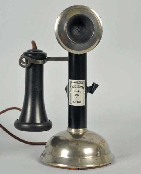 Appraisal: Chicago Manual Candlestick Telephone Circa Nickel plated brass and steel