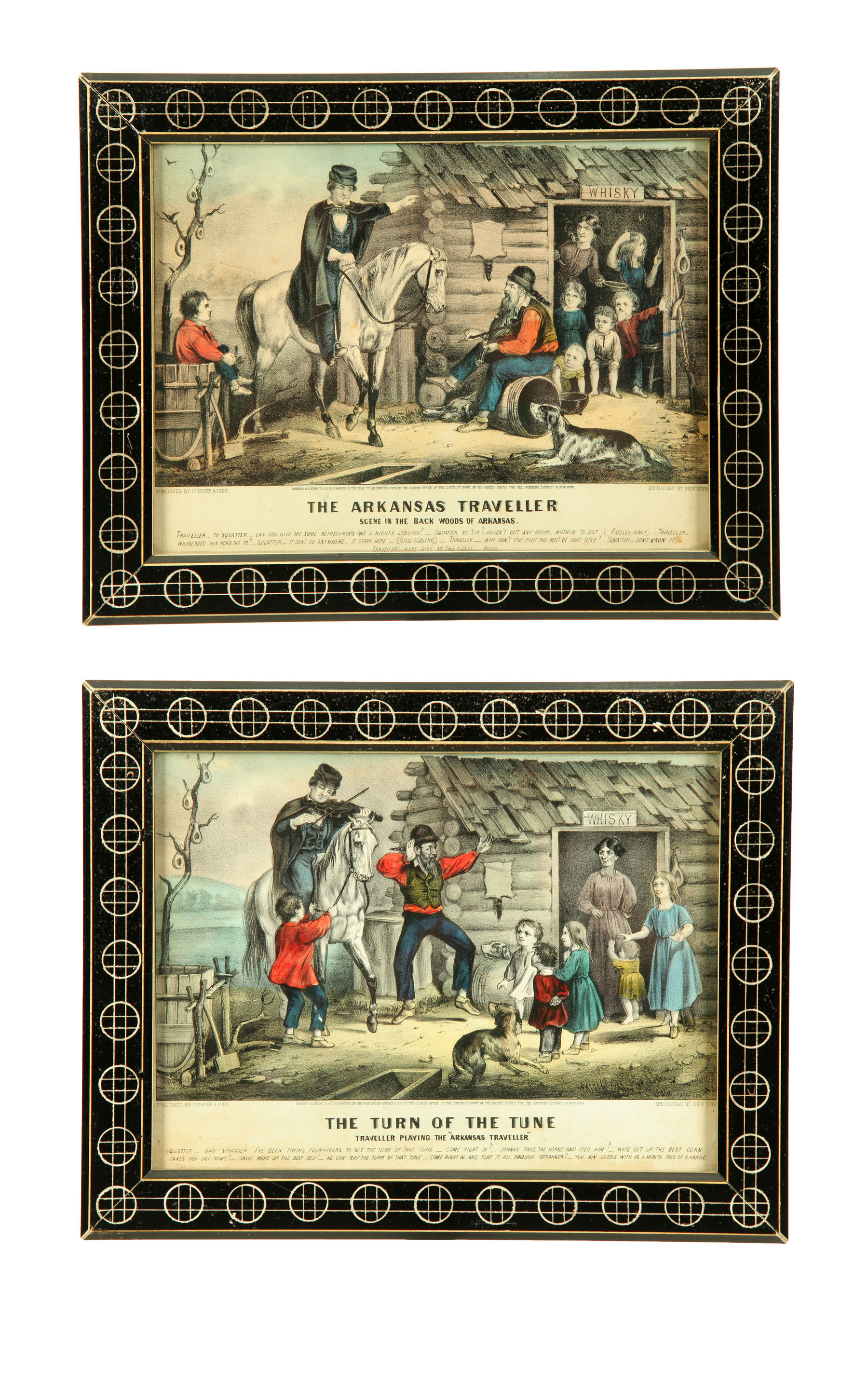 Appraisal: TWO CURRIER IVES PRINTS Handcolored lithographs Companion small folio prints