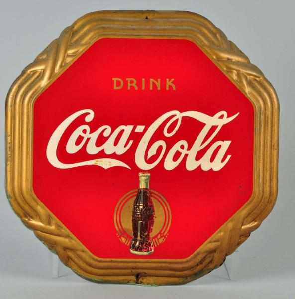 Appraisal: s Tin Coca-Cola Kay' Displays Sign Description Nice embossed beveled