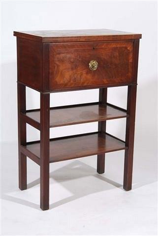 Appraisal: A GEORGE III MAHOGANY ESTATE CABINET with ebony and boxwood