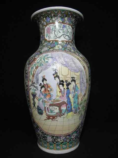 Appraisal: Chinese Rose Medallion porcelain floor vase Hand painted with colors