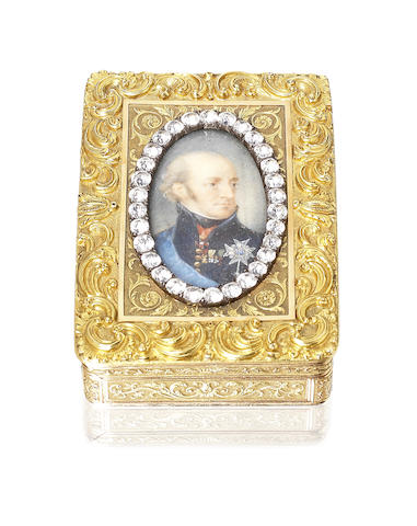 Appraisal: A th century German gold presentation snuff box by Sochay