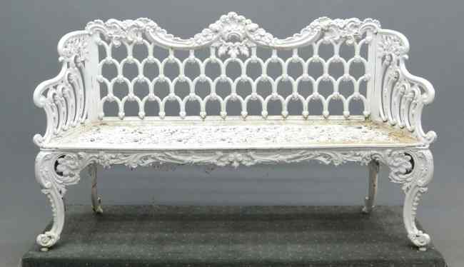 Appraisal: Cast iron garden bench '' W '' D '' Ht