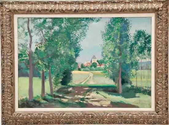 Appraisal: Y Girondeau French first half th century CHATEAU IN LANDSCAPE